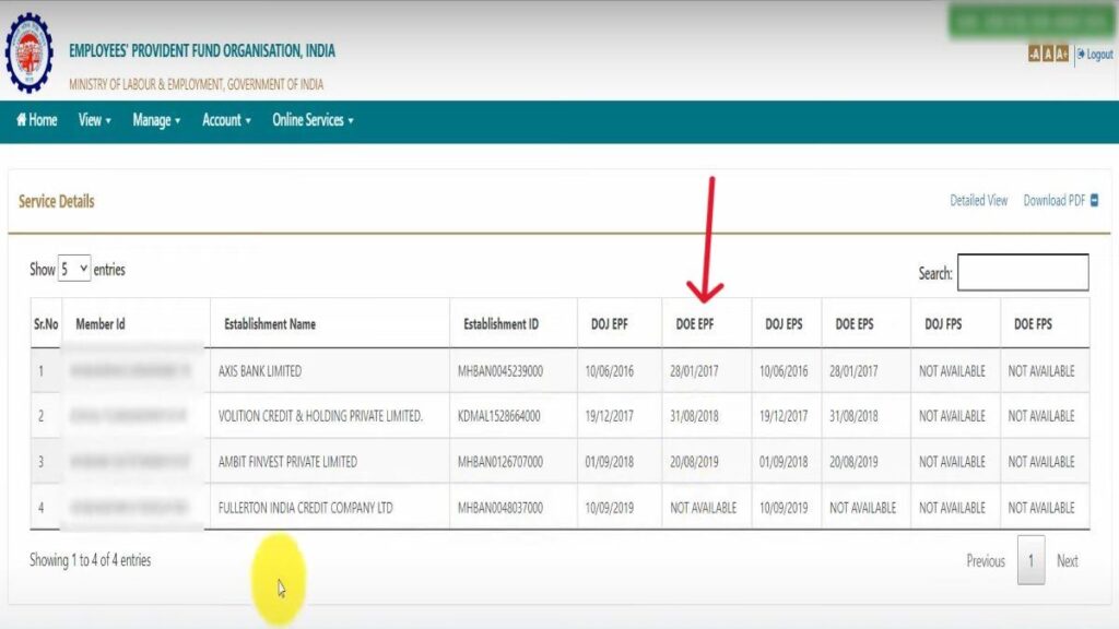 EPF विड्रॉल: PF अकाउंट से ऑनलाइन पैसे कैसे निकालें और जानें पीएफ निकासी के नियम 7 Service Detail