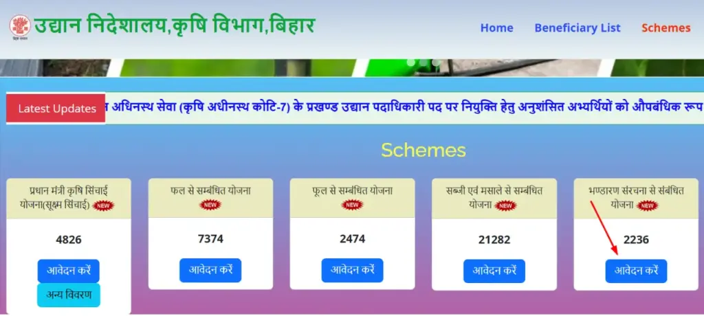 भण्डारण संरचना से संबंधित योजना