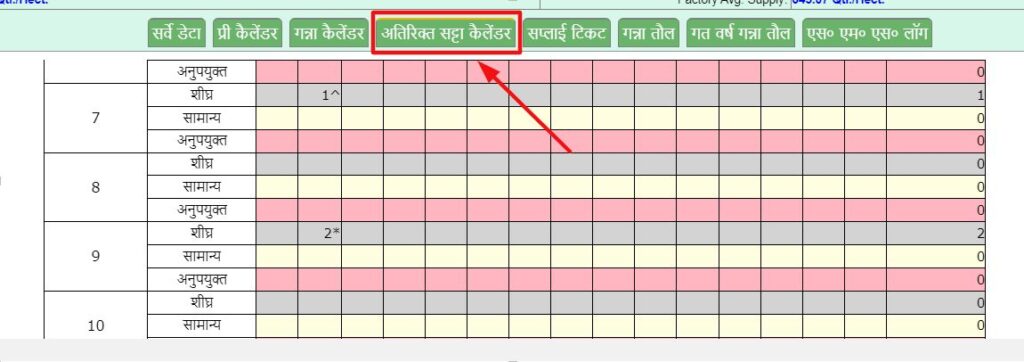 अतिरिक्त सट्टा कैलेंडर