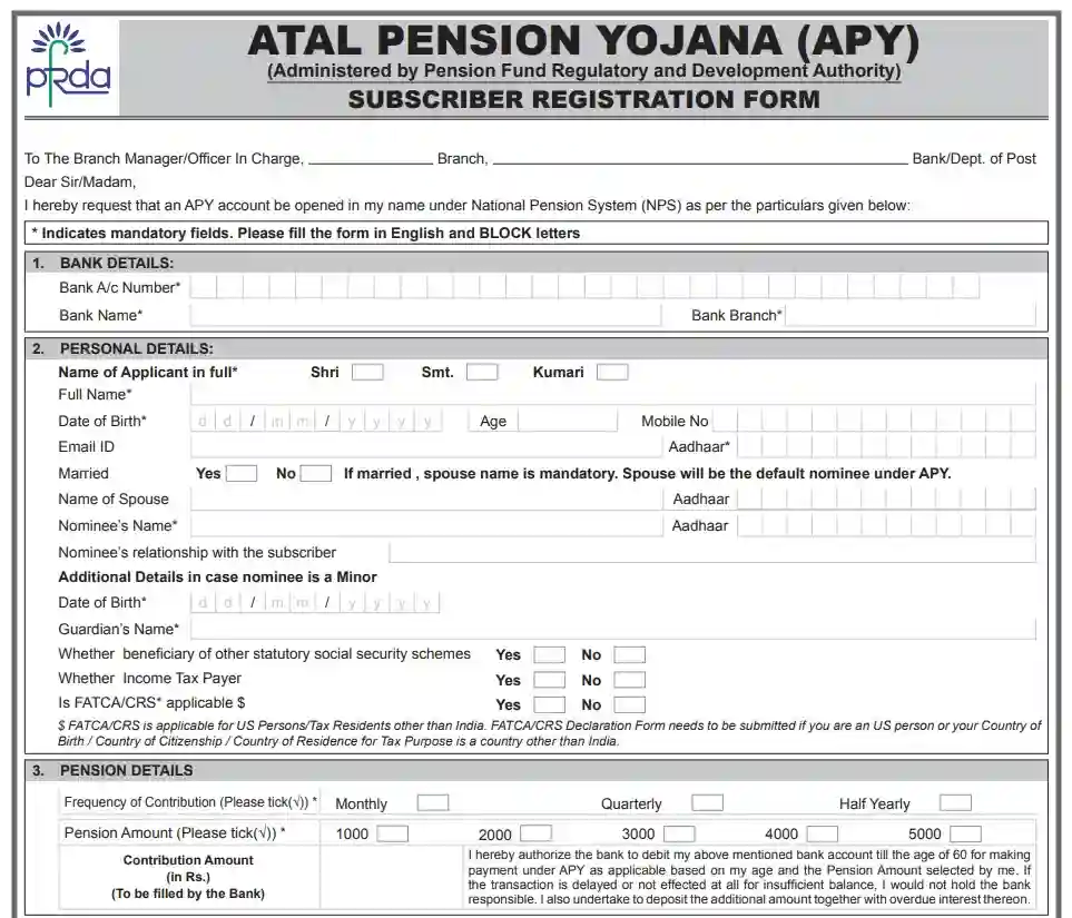 APY application form
