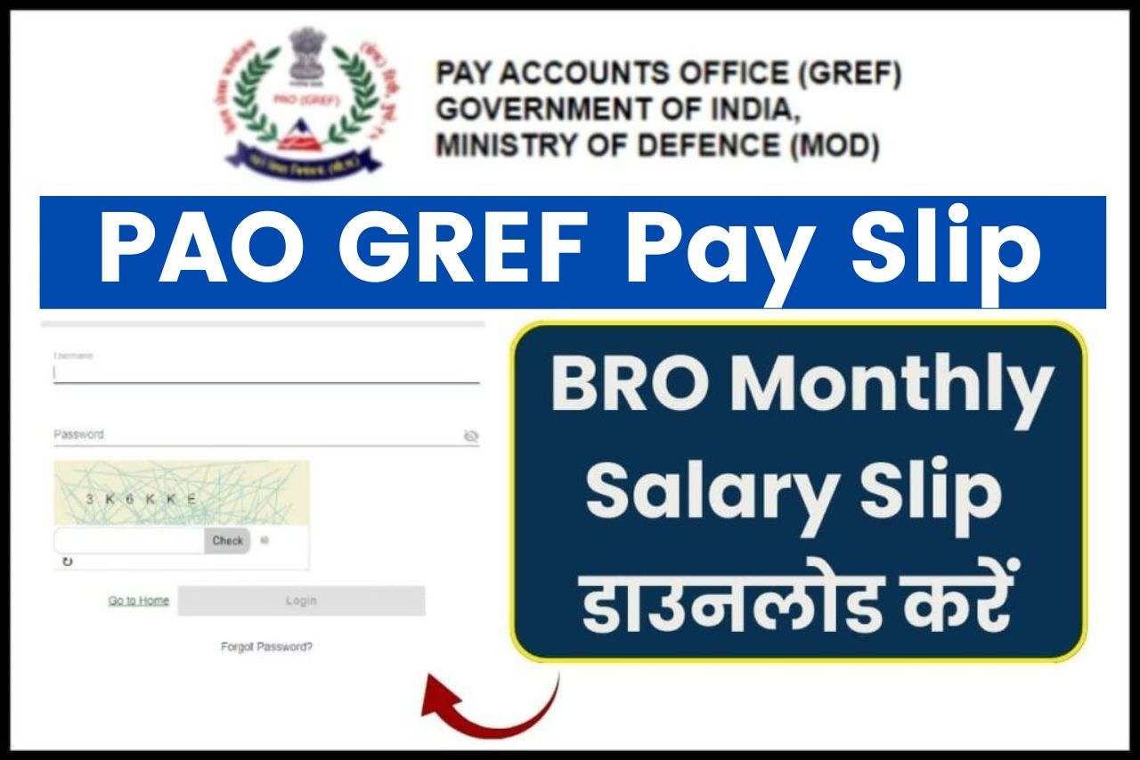 PAO GREF Pay Slip 2025 Download Pdf online @ paogref.nic.in, BRO Monthly Salary Slip