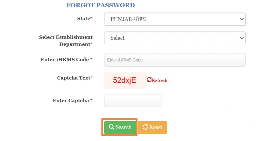 iHRMS Punjab Portal 2025; मानव संपदा पोर्टल पंजाब Login, Apply for Leave @hrms.punjab.gov.in 5 Reset password