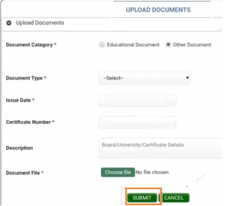 Upload documents